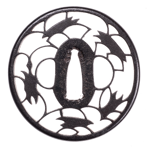 赤坂 五匹秋虫透図鍔