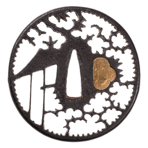 赤坂 時雨亭図透鍔