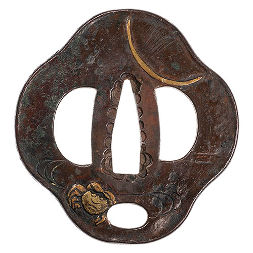 肥後 月下蟹図鍔