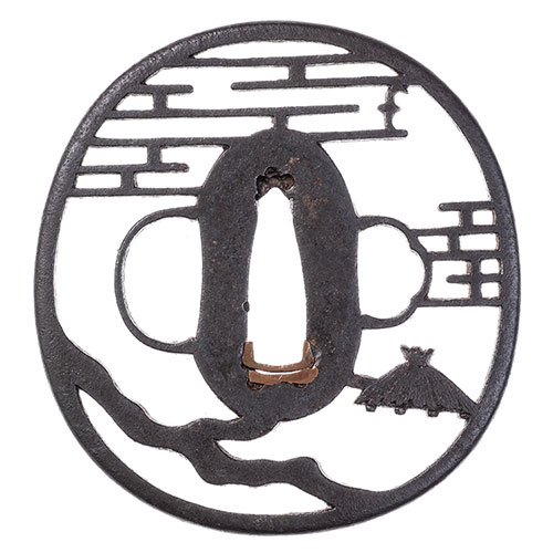 銘西垣勘平作 霞四阿透鍔