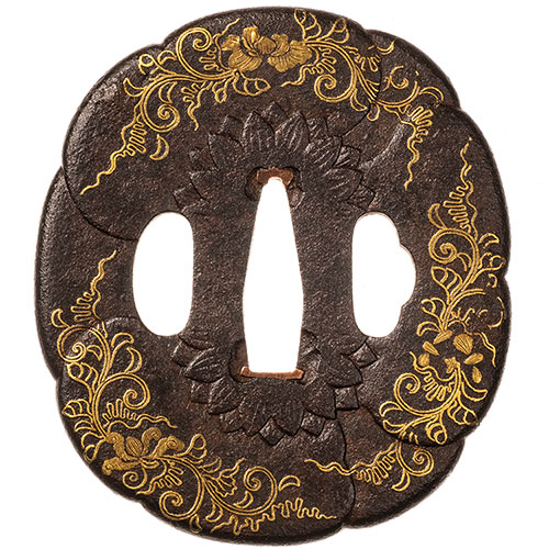 熊谷 花唐草図鍔