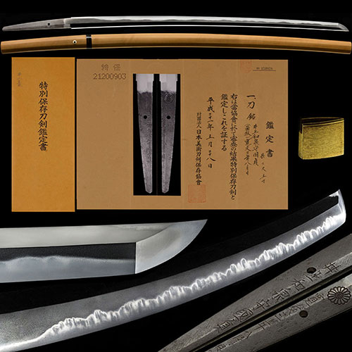 刀 真改 井上和泉守国貞 菊紋 寛文三年八月日 重要候補 精良な地鉄に丁子華やかに乱れ地刃冴える健全最高傑作 二尺五寸