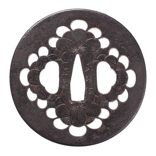 銘 武州住正国 梅花尽透鍔